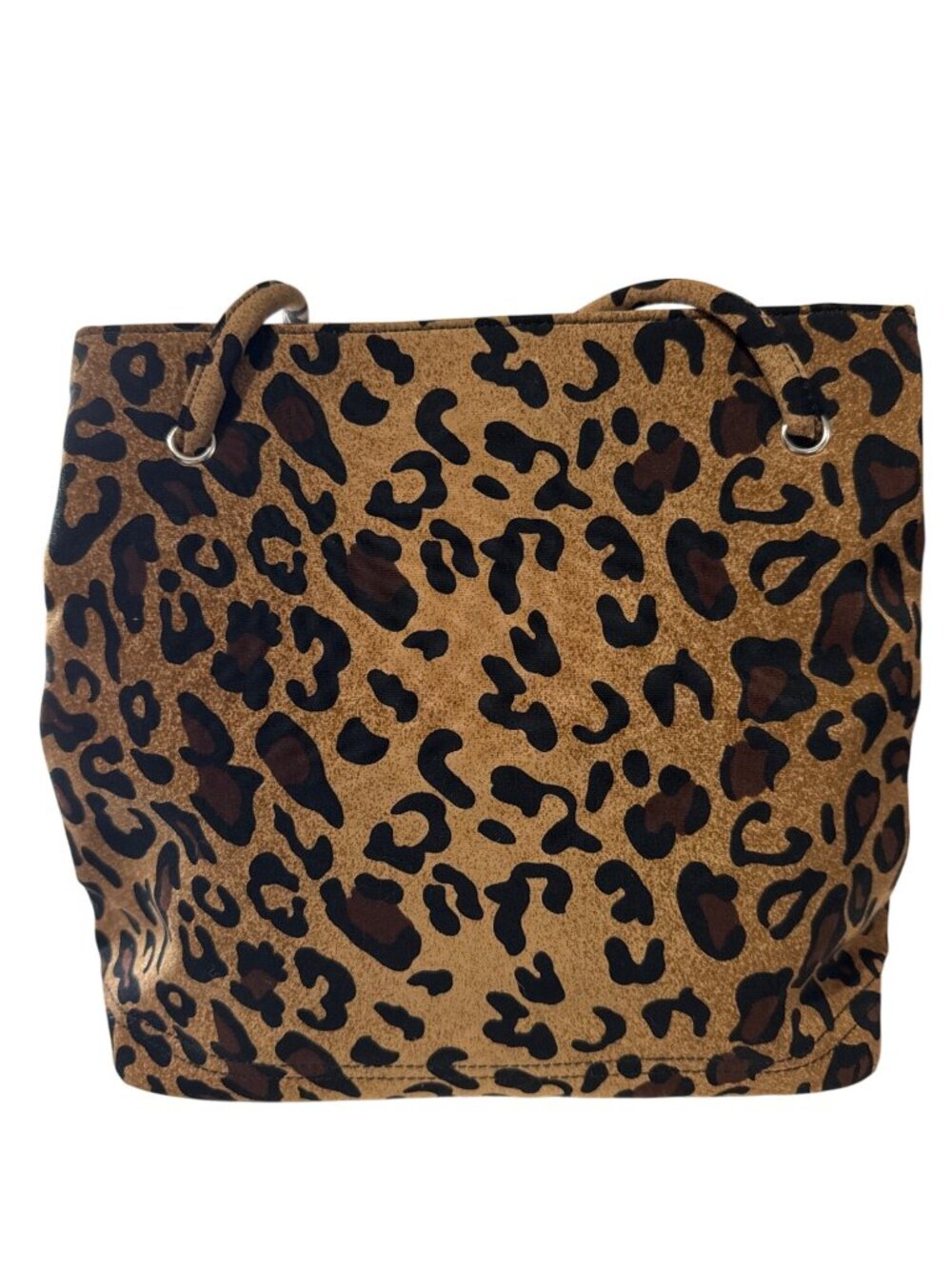 Evan-Picone Leopard Print Tote Bag With Double Handles & Magnetic Snap Closure - Picture 2 of 10